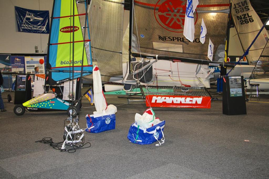 Norths and Harken provided the kit for the spinnaker hoist and drop- Hutchwilco NZ Boat Show 2014 - Day 1, Weta Dinghy Central © Richard Gladwell www.photosport.co.nz